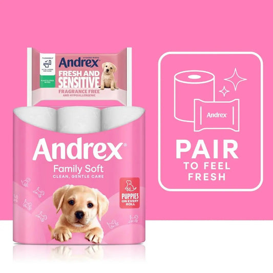 Andrex Family Soft Toilet Tissue 48 Rolls (4 x 12 Rolls) | 2 Ply Soft Toilet Paper | Family Value Pack | Fast UK Delivery