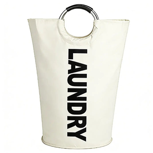 90L Large Laundry Hamper 3 Pack | Foldable Dirty Clothes Basket with Metal Handles | Laundry Storage Basket Black, Grey & White | Free UK Delivery