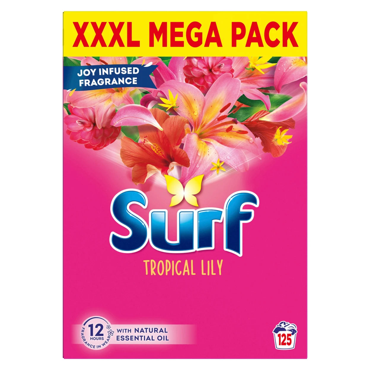 Surf Tropical Lily Washing Powder 4 x 125 Washes (500 Total Washes) 6.25kg XXL Mega Pack Laundry Detergent UK Seller Fast DPD Delivery