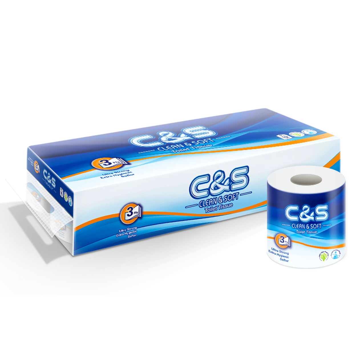 C&S Virgin Wood Pulp Toilet Tissue 3 Ply | 120 Rolls Family Pack | Soft & Durable | £41.99