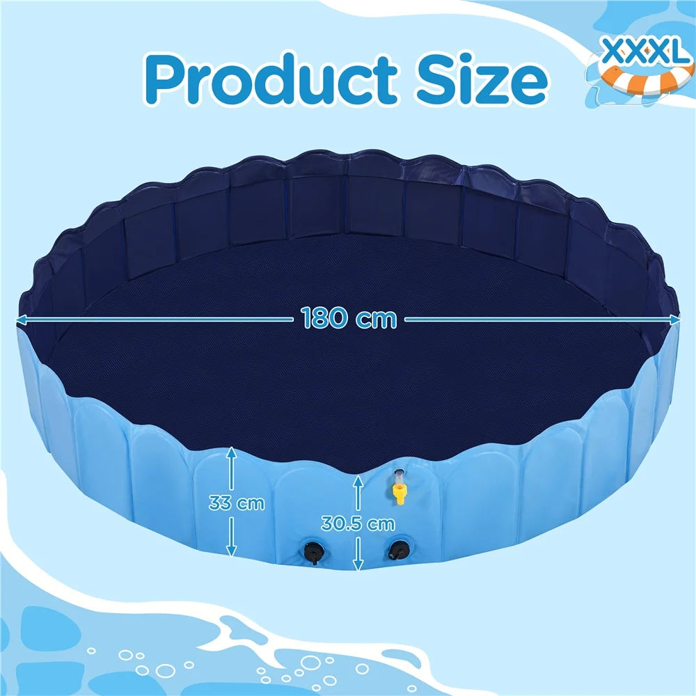 Costoffs Pet Pool Dog Swimming Pool, Portable and Foldable Dog Swimming Pool with Sprinkler, for Indoor and Outdoor Use