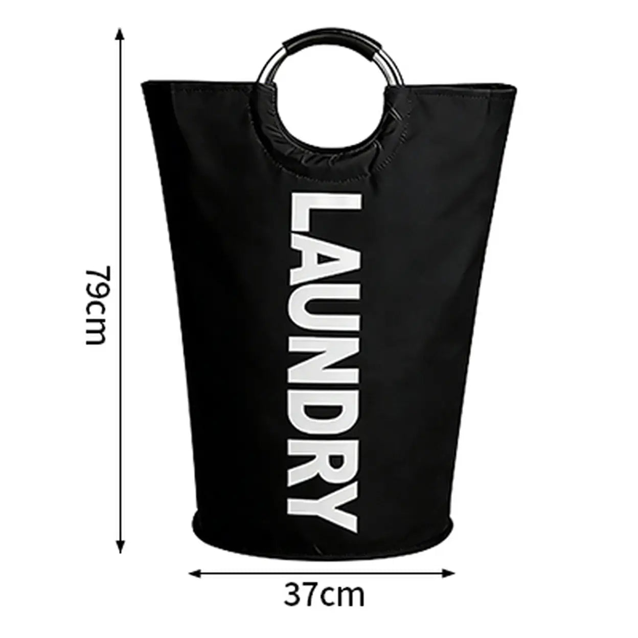 90L Large Laundry Hamper 2 Pack | Foldable Dirty Clothes Basket with Metal Handles | Laundry Storage Basket Black, Grey & White | Free UK Delivery