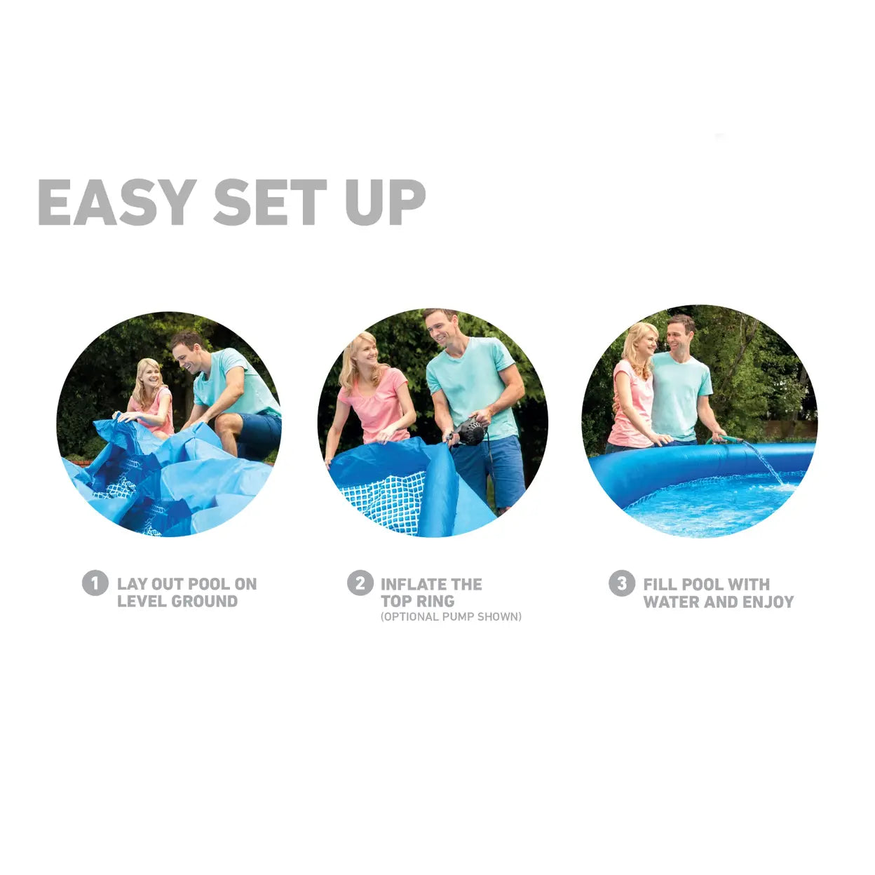 Intex Easy Set Swimming Pool 8ft x 24in (2.44m x 46cm) | Family Inflatable Garden Pool | Outdoor Summer Pool | Fast UK Delivery