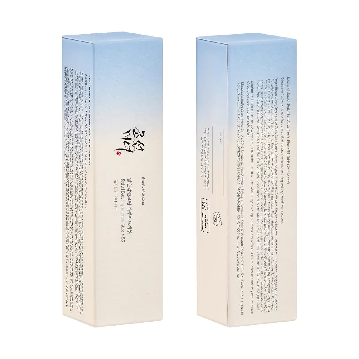 Beauty of Joseon Relief Sun Aqua-Fresh Gel Cream SPF50+ PA++++ 50ml Korean Sunscreen | Lightweight Daily UV Protection