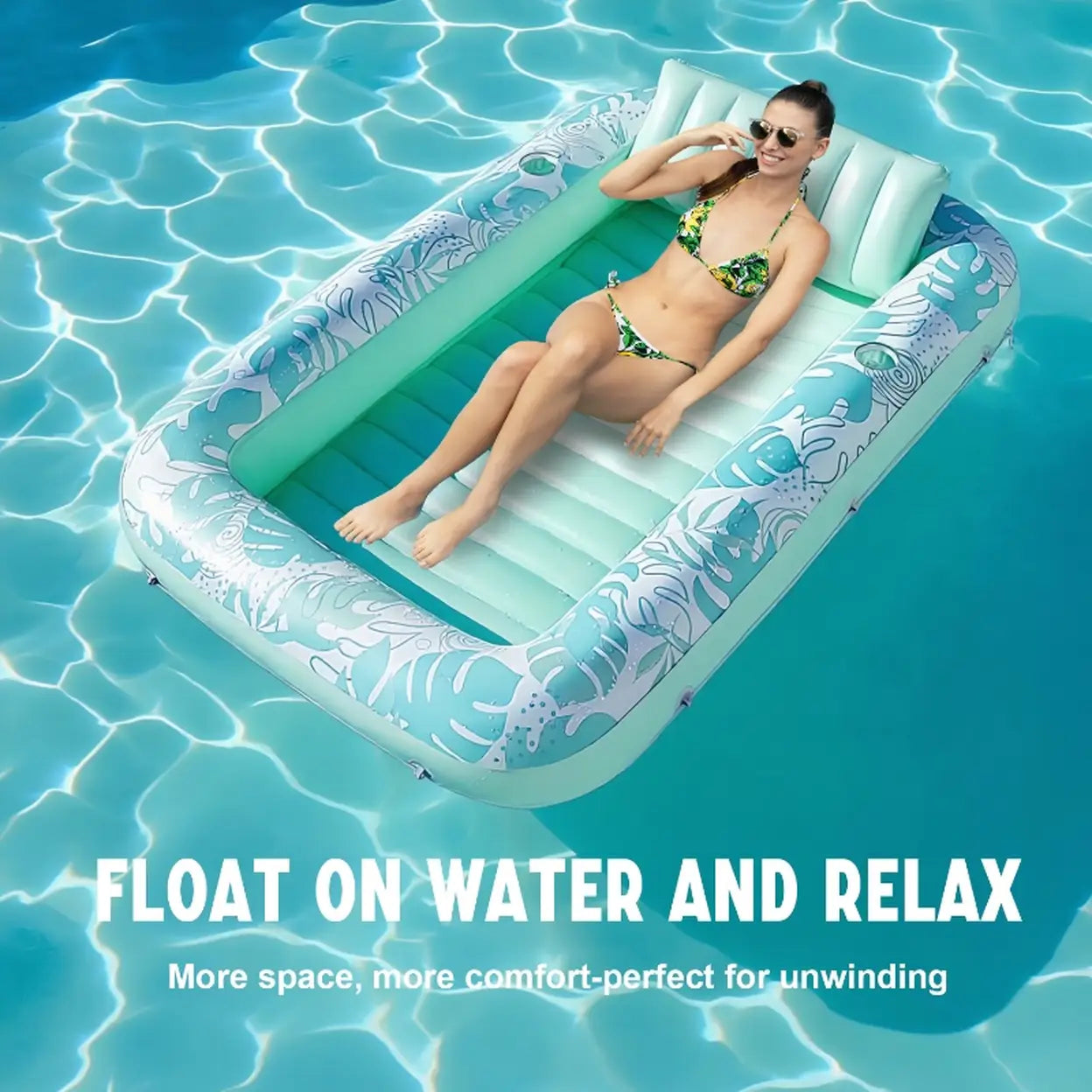Solar Inflatable Family Pool with Automatic Pump | Pink & Green | Large Garden Swimming Pool | Fast UK Delivery