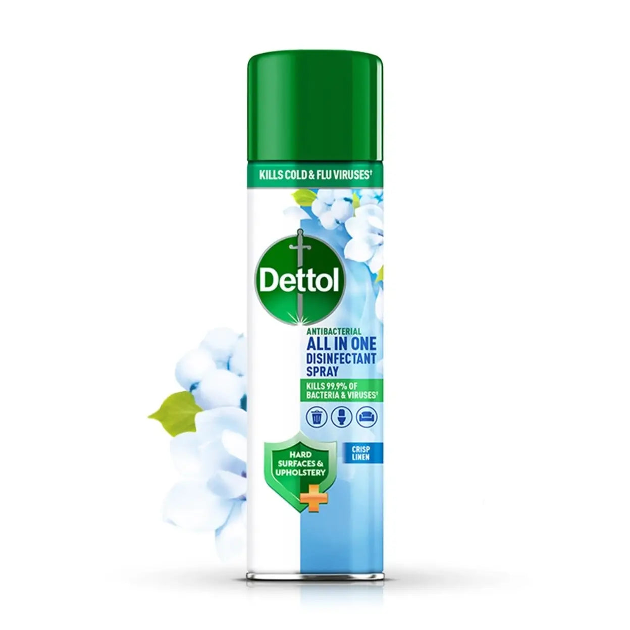Dettol All-In-One Disinfectant Spray Crisp Linen 300ml x 5 Pack | Multi-Surface Antibacterial Aerosol Spray | UK Seller