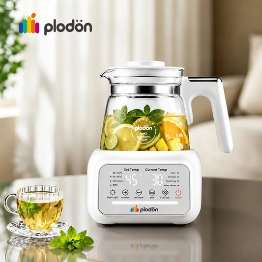 Plodon 1.3L Smart Glass Electric Kettle | 72H Keep Warm | Temperature Control | UK Plug