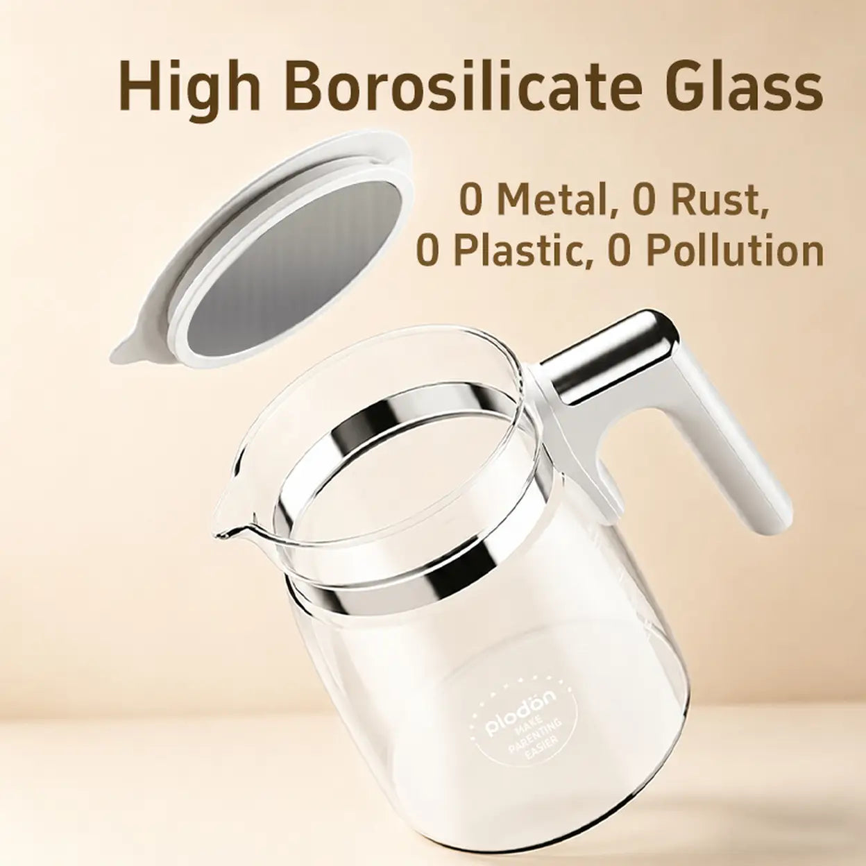Plodon 1.3L Smart Glass Electric Kettle | 72H Keep Warm | Temperature Control | UK Plug