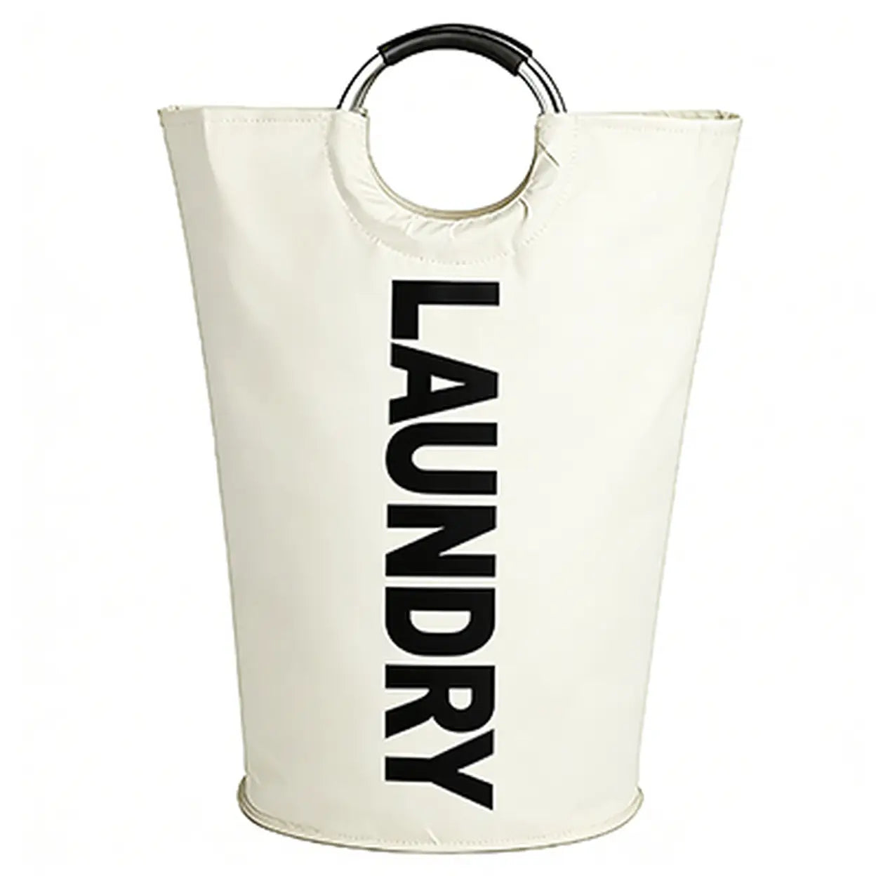 90L Large Laundry Hamper 2 Pack | Foldable Dirty Clothes Basket with Metal Handles | Laundry Storage Basket Black, Grey & White | Free UK Delivery