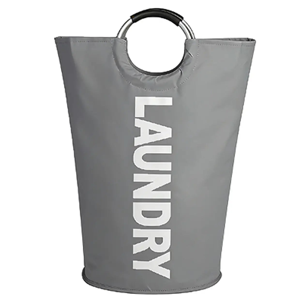 90L Large Laundry Hamper 2 Pack | Foldable Dirty Clothes Basket with Metal Handles | Laundry Storage Basket Black, Grey & White | Free UK Delivery