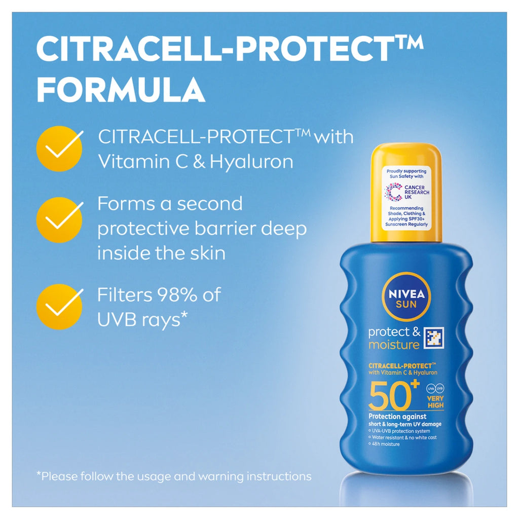 NIVEA Sun Protect & Moisture SPF 50+ Sunscreen Lotion 200ml (Pack of 3) | Bulk Deal