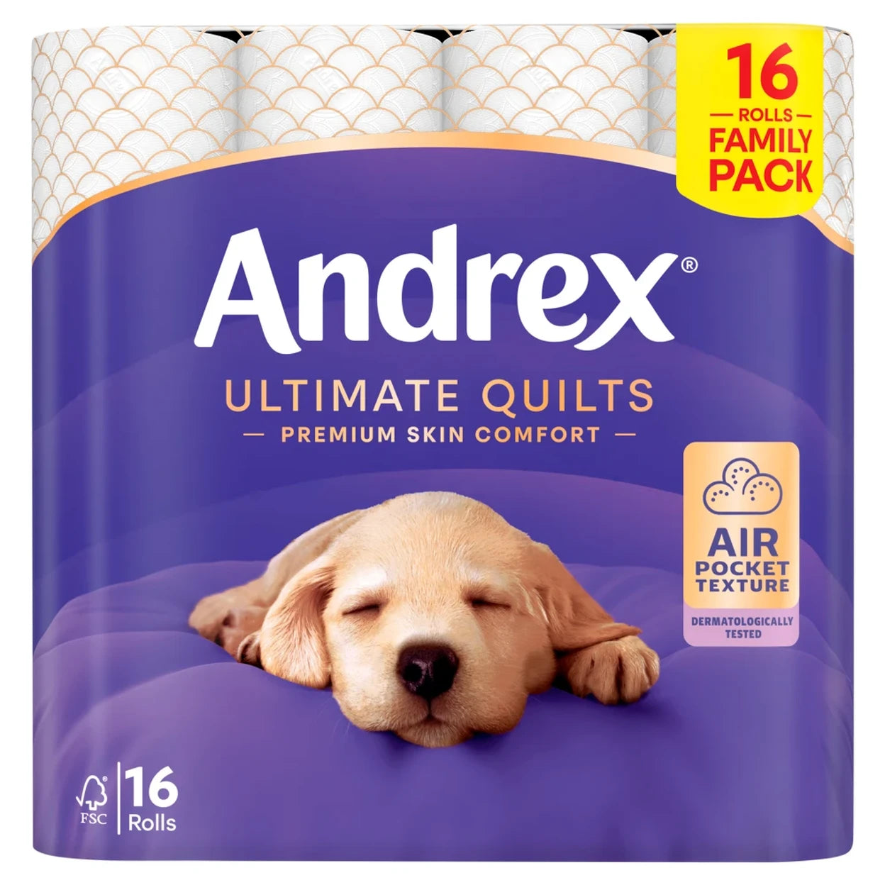 Andrex Ultimate Quilts Toilet Tissue 3 Ply 48 Rolls (3 x 16 Rolls) Premium Soft Toilet Paper | Fast UK Delivery