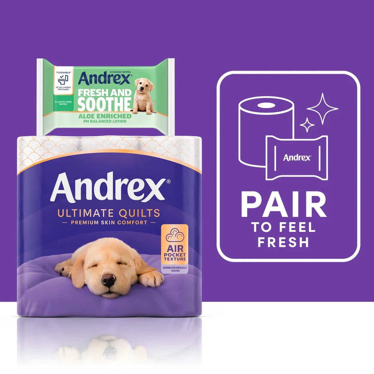 Andrex Ultimate Quilts Toilet Tissue 3 Ply 48 Rolls (3 x 16 Rolls) Premium Soft Toilet Paper | Fast UK Delivery