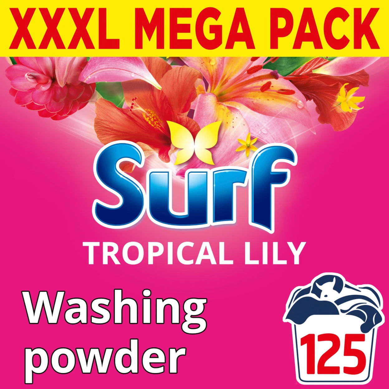 Surf Tropical Lily Washing Powder 4 x 125 Washes (500 Total Washes) 6.25kg XXL Mega Pack Laundry Detergent UK Seller Fast DPD Delivery