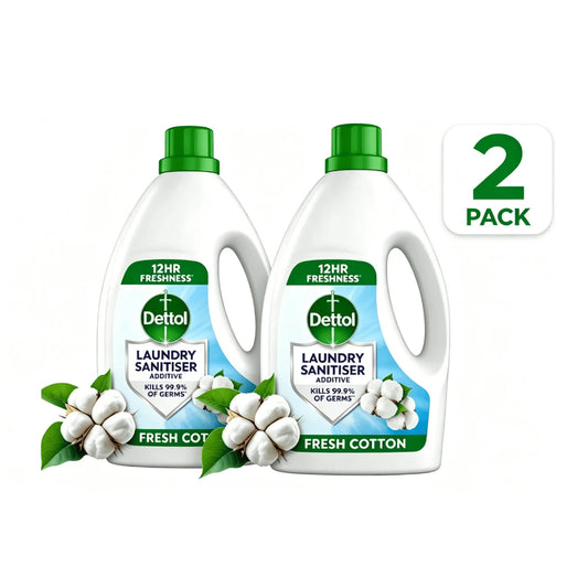 Dettol Laundry Cleanser, Fresh Cotton, 2.5l (2 Packs)