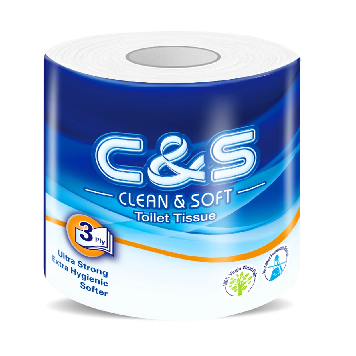 C&S Virgin Wood Pulp Toilet Tissue 3 Ply | 120 Rolls Family Pack | Soft & Durable | £41.99