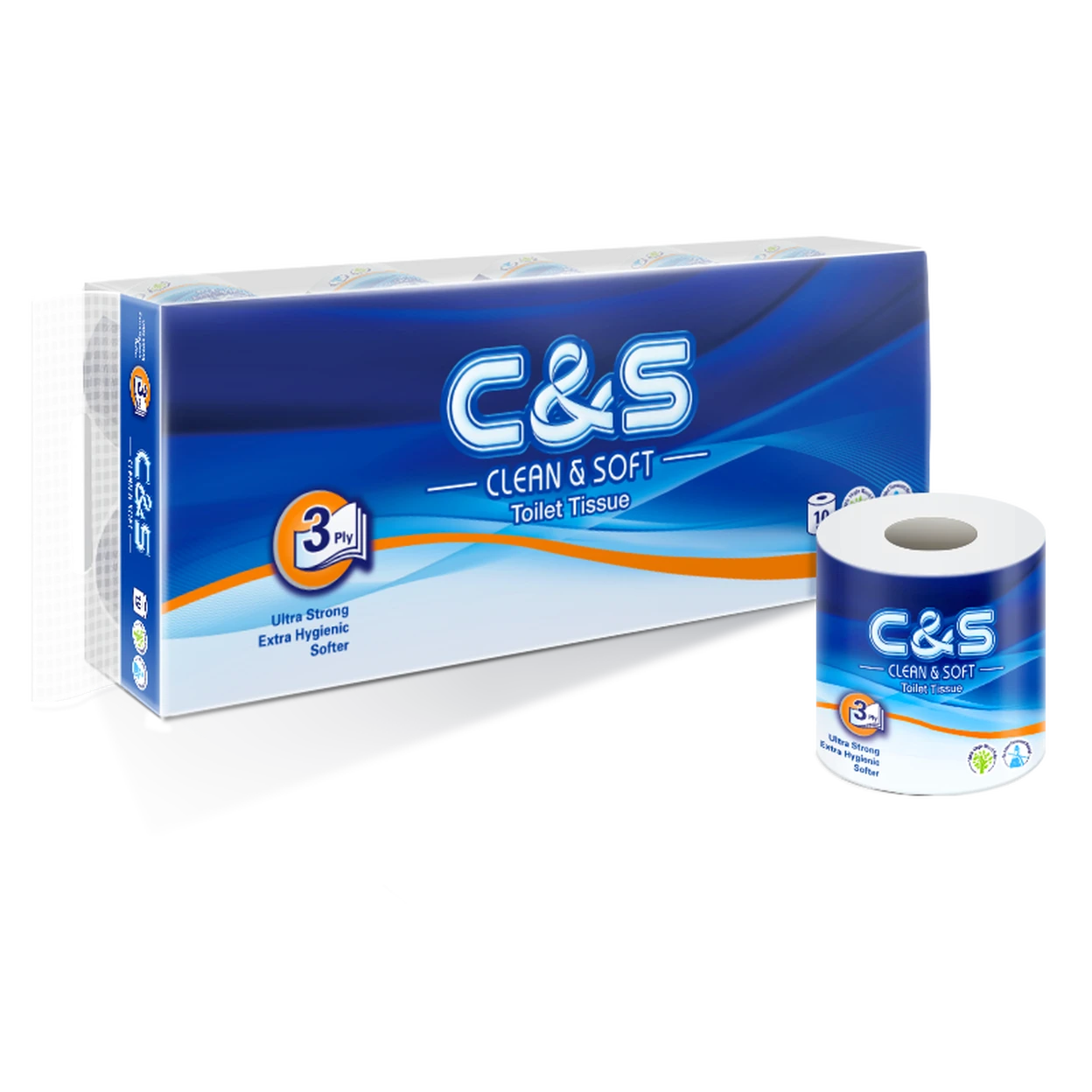 C&S Virgin Wood Pulp Toilet Tissue 3 Ply | 120 Rolls Family Pack | Soft & Durable | £41.99