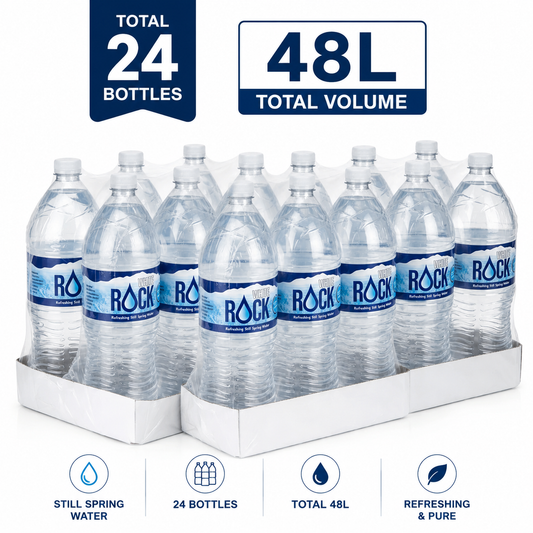White Rock Still Spring Water 24 x 2L Bottles | Total 48 Litres | Natural Drinking Water | UK Seller Fast Delivery