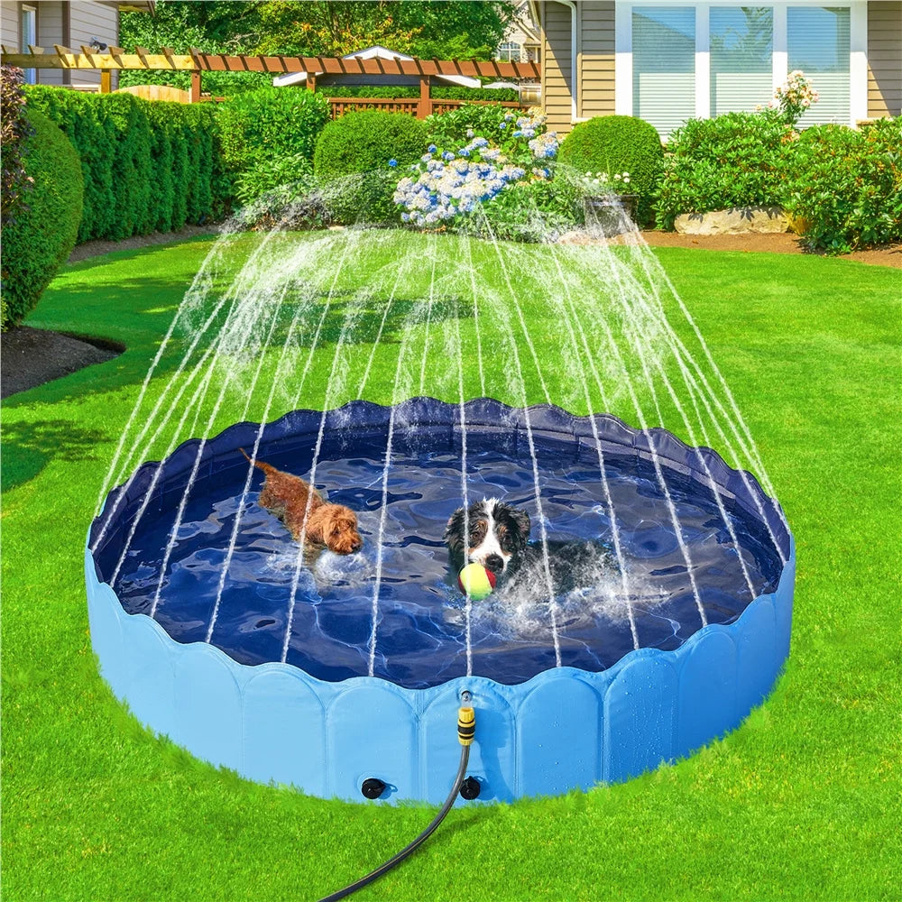 Costoffs Pet Pool Dog Swimming Pool, Portable and Foldable Dog Swimming Pool with Sprinkler, for Indoor and Outdoor Use
